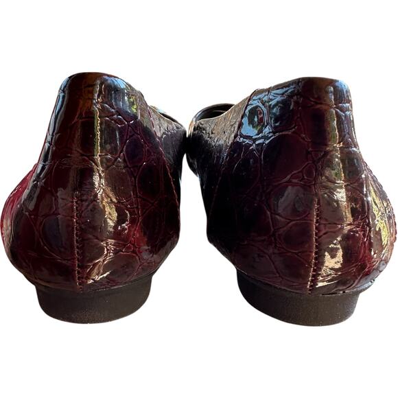 BOC Ballet Flats SZ 10 Faux Croc Embossed Slip-On Comfort Shoes Workwear - Picture 5 of 8